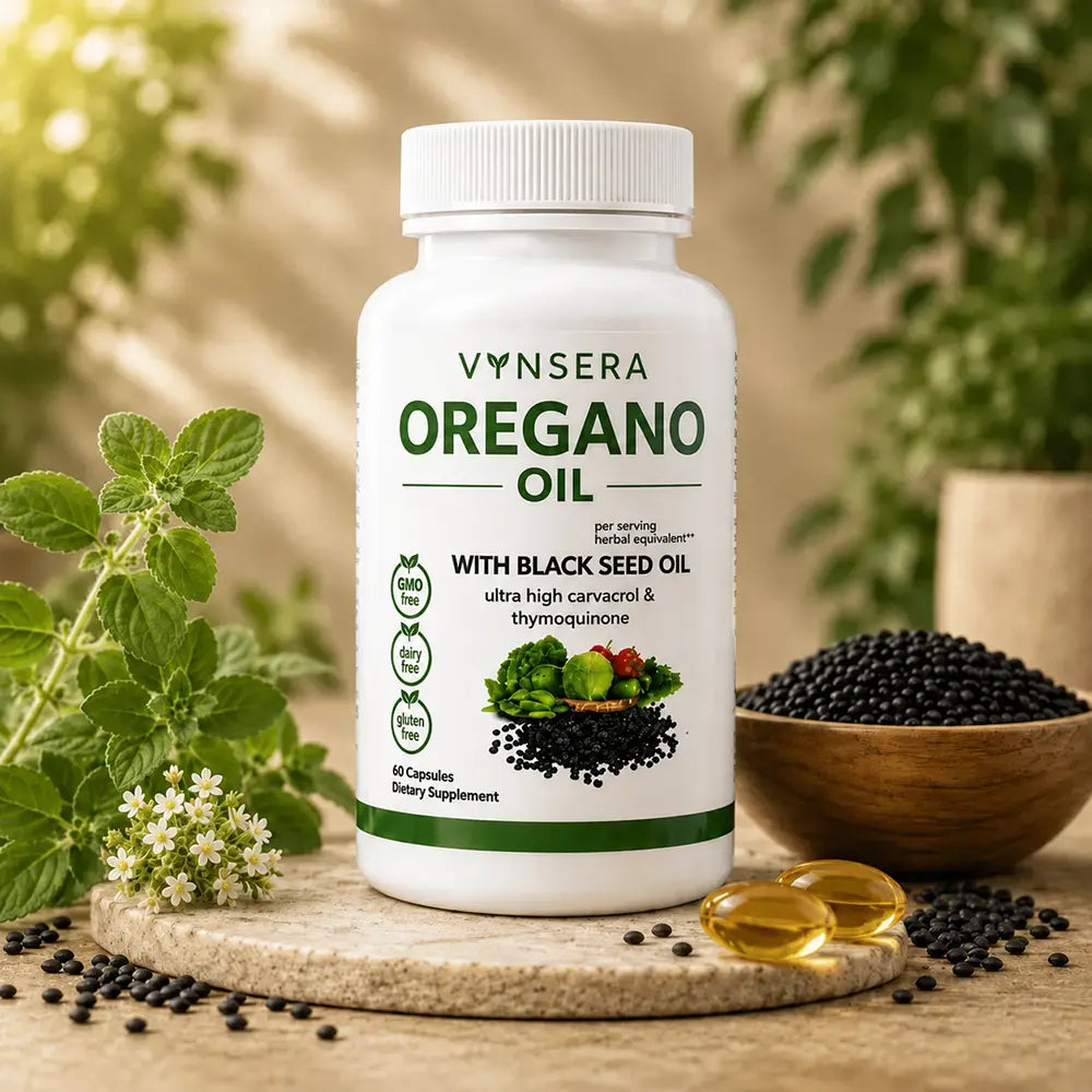 Oregano oil and black seed oil softgels - 60 gels