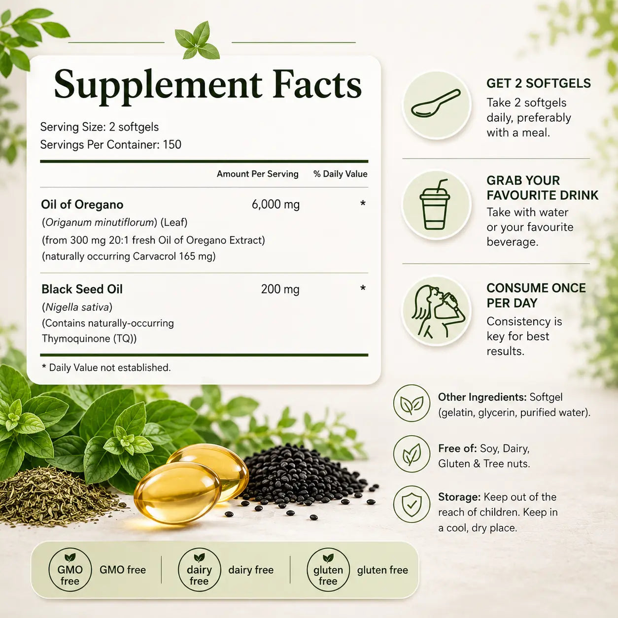 oregano oil supplement facts